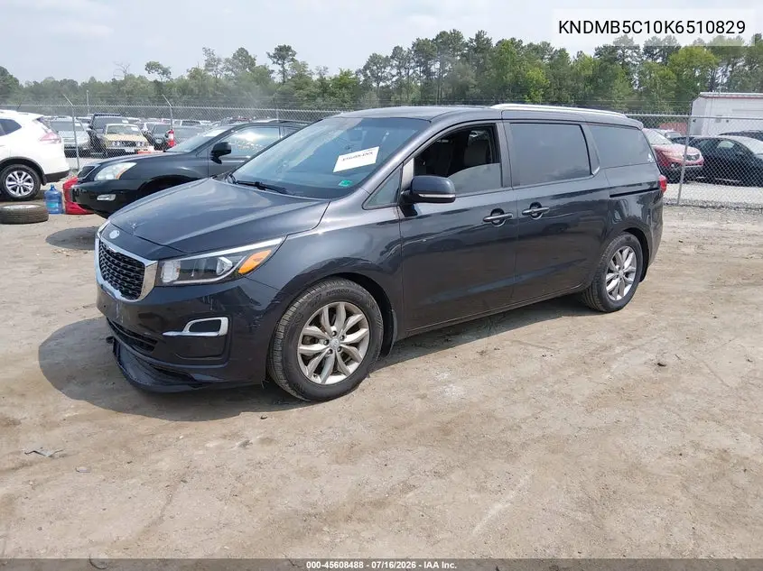 2019 Kia Sedona Ex VIN: KNDMB5C10K6510829 Lot: 45608488
