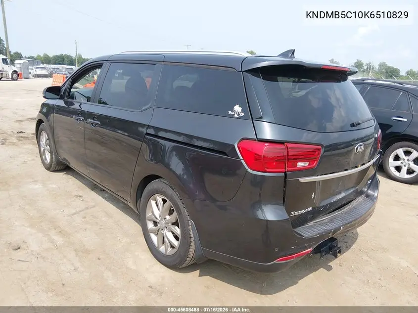 2019 Kia Sedona Ex VIN: KNDMB5C10K6510829 Lot: 45608488