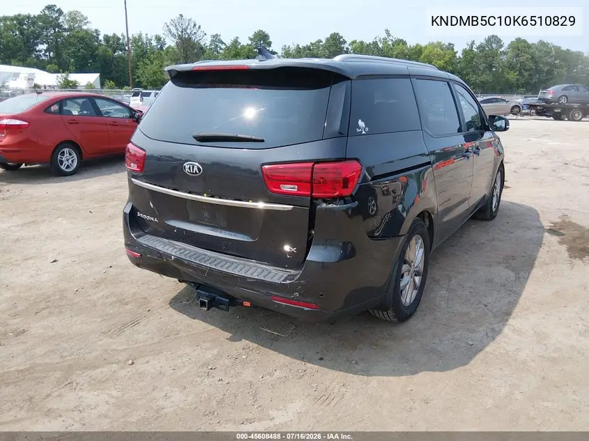 2019 Kia Sedona Ex VIN: KNDMB5C10K6510829 Lot: 45608488