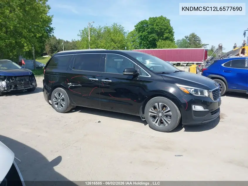 2020 Kia Sedona Ex/Sx VIN: KNDMC5C12L6577690 Lot: 12616585