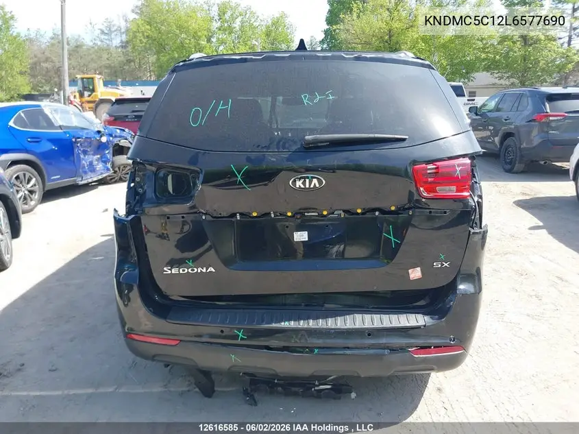 2020 Kia Sedona Ex/Sx VIN: KNDMC5C12L6577690 Lot: 12616585