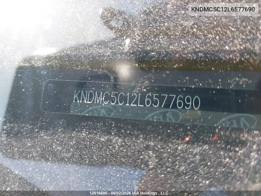 2020 Kia Sedona Ex/Sx VIN: KNDMC5C12L6577690 Lot: 12616585