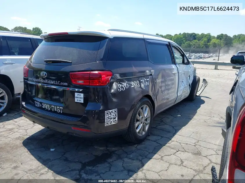 2020 Kia Sedona Ex VIN: KNDMB5C17L6624473 Lot: 45375482