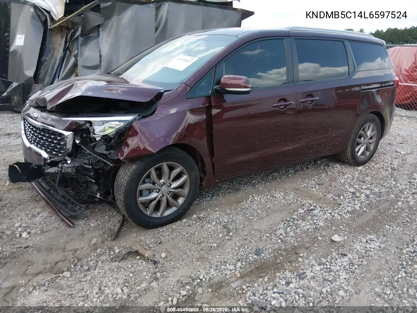 2020 Kia Sedona Ex VIN: KNDMB5C14L6597524 Lot: 45498868