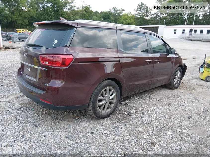 2020 Kia Sedona Ex VIN: KNDMB5C14L6597524 Lot: 45498868