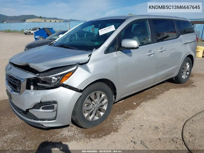 2021 Kia Sedona Lx VIN: KNDMB5C13M6667645 Lot: 45403683