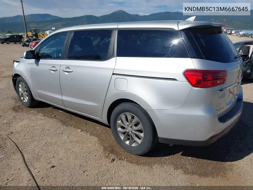 2021 Kia Sedona Lx VIN: KNDMB5C13M6667645 Lot: 45403683