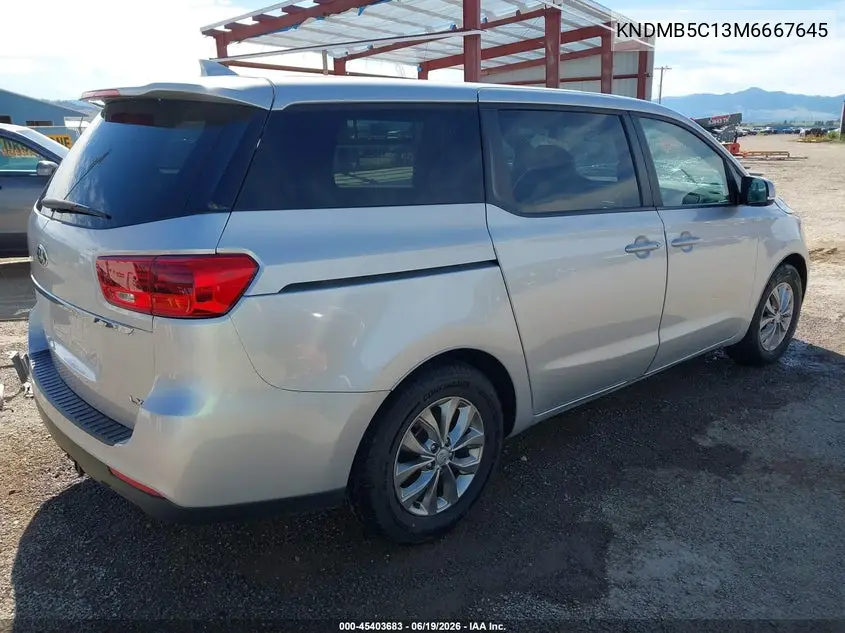 2021 Kia Sedona Lx VIN: KNDMB5C13M6667645 Lot: 45403683