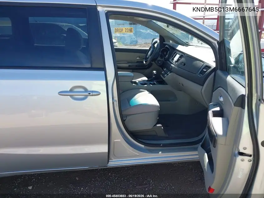 2021 Kia Sedona Lx VIN: KNDMB5C13M6667645 Lot: 45403683
