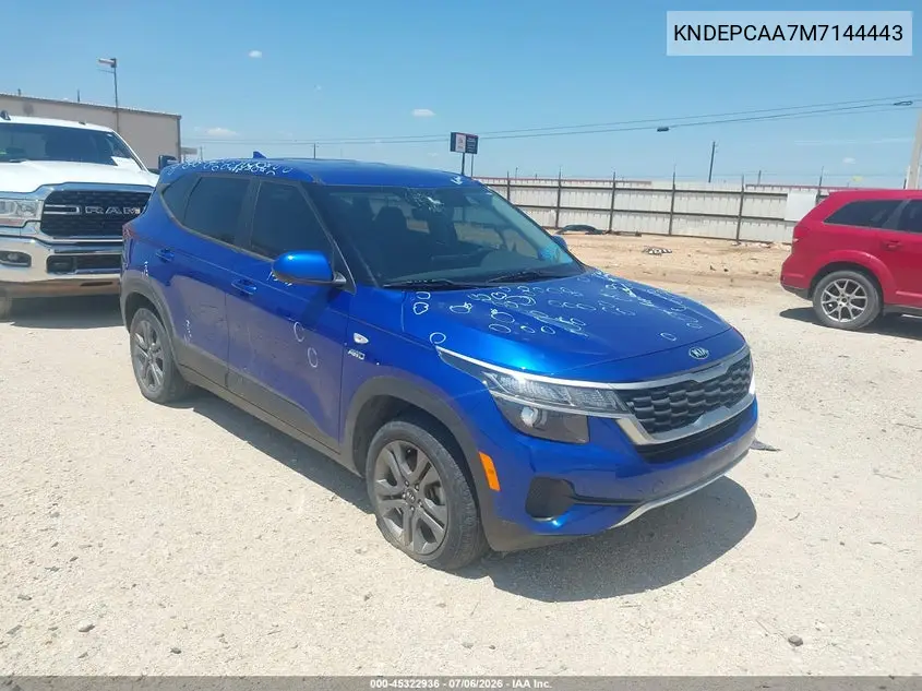 2021 Kia Seltos Lx VIN: KNDEPCAA7M7144443 Lot: 45322936
