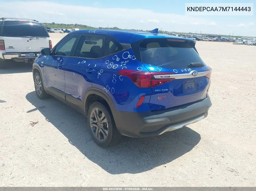 2021 Kia Seltos Lx VIN: KNDEPCAA7M7144443 Lot: 45322936