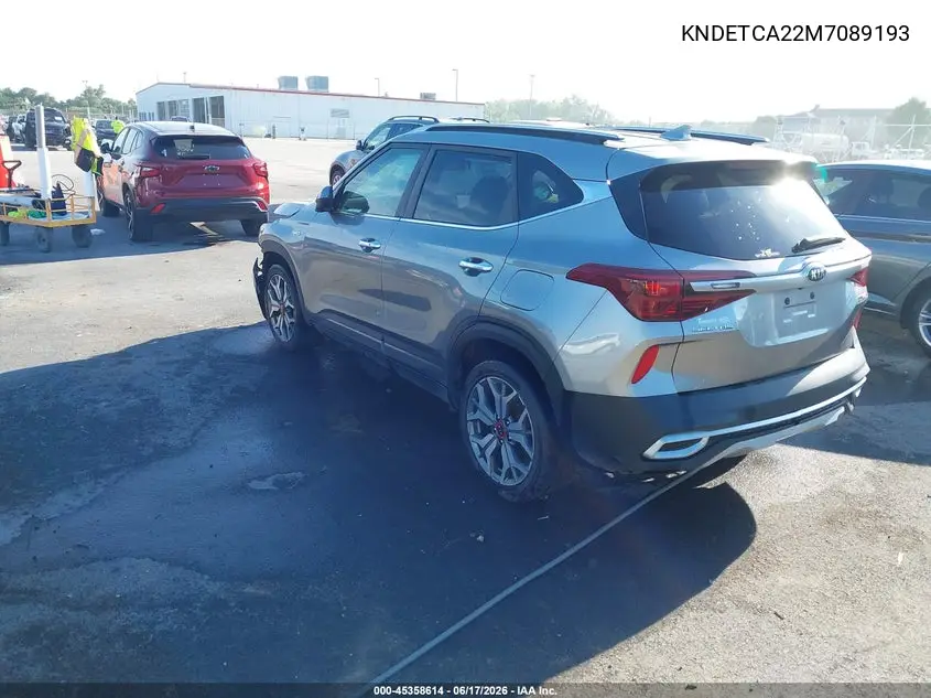 2021 Kia Seltos Sx Turbo VIN: KNDETCA22M7089193 Lot: 45358614