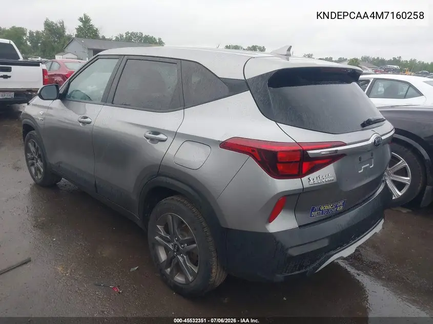 2021 Kia Seltos Lx VIN: KNDEPCAA4M7160258 Lot: 45532351