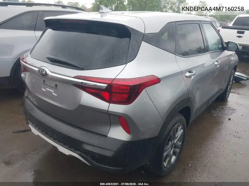 2021 Kia Seltos Lx VIN: KNDEPCAA4M7160258 Lot: 45532351