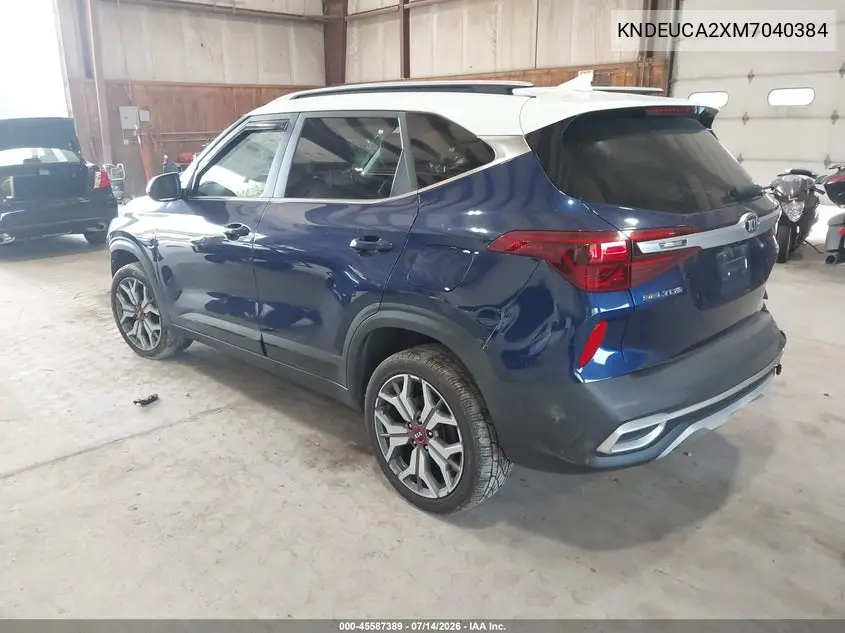 2021 Kia Seltos S Turbo VIN: KNDEUCA2XM7040384 Lot: 45587389