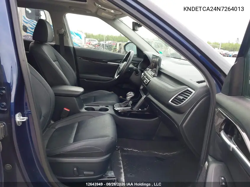 2022 Kia Seltos Sx Turbo W/Black Interior/Sx Turbo W/Burgundy Interior VIN: KNDETCA24N7264013 Lot: 12643949