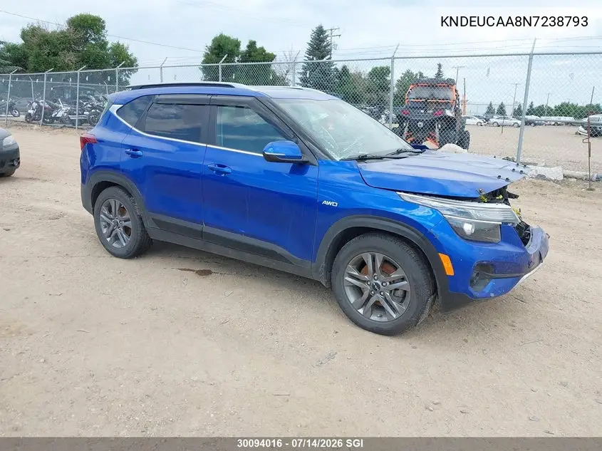 2022 Kia Seltos S VIN: KNDEUCAA8N7238793 Lot: 30094016