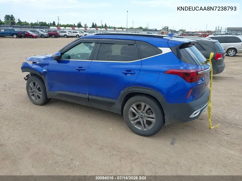 2022 Kia Seltos S VIN: KNDEUCAA8N7238793 Lot: 30094016