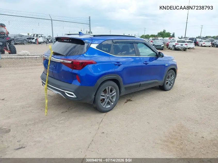 2022 Kia Seltos S VIN: KNDEUCAA8N7238793 Lot: 30094016