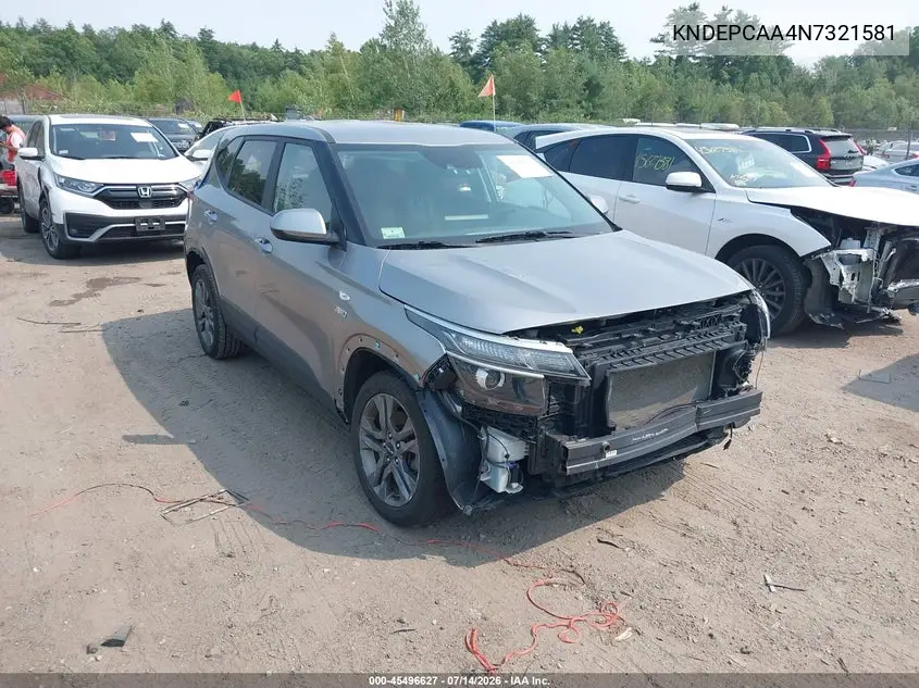 2022 Kia Seltos Lx VIN: KNDEPCAA4N7321581 Lot: 45496627