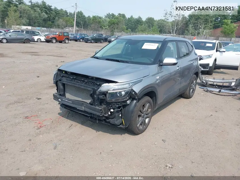 2022 Kia Seltos Lx VIN: KNDEPCAA4N7321581 Lot: 45496627