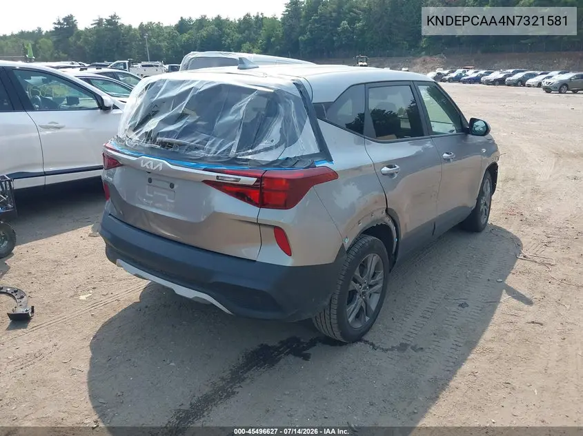 2022 Kia Seltos Lx VIN: KNDEPCAA4N7321581 Lot: 45496627