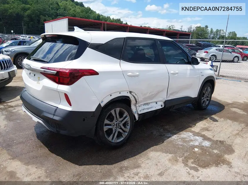 2022 Kia Seltos Lx VIN: KNDEPCAA0N7284755 Lot: 45597771