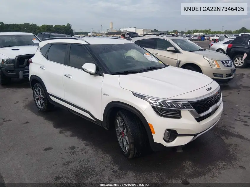 2022 Kia Seltos Sx Turbo VIN: KNDETCA22N7346435 Lot: 45643995