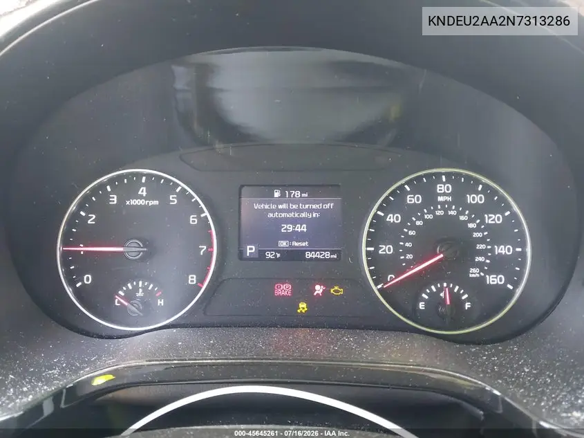 2022 Kia Seltos S VIN: KNDEU2AA2N7313286 Lot: 45645261
