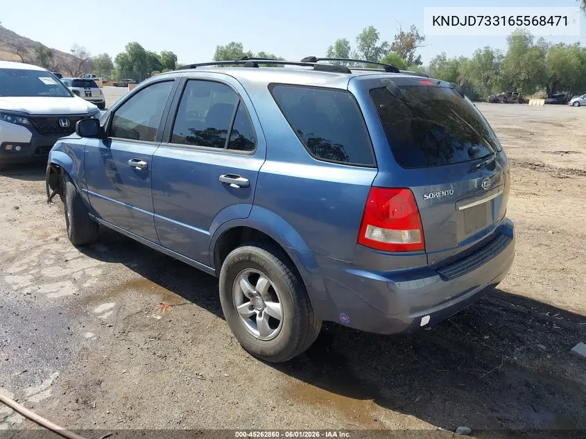 2006 Kia Sorento Ex/Lx VIN: KNDJD733165568471 Lot: 45262860