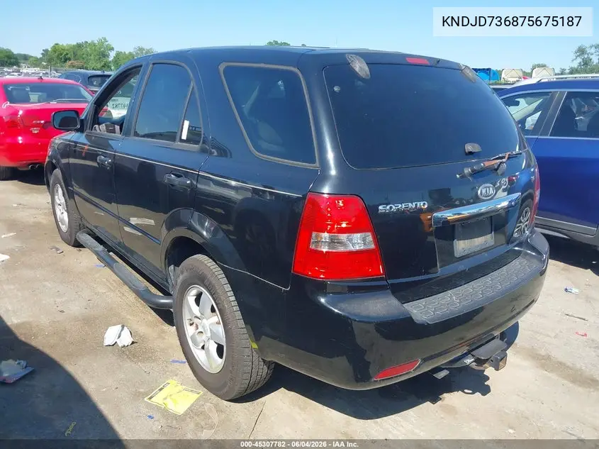 2007 Kia Sorento VIN: KNDJD736875675187 Lot: 45307782