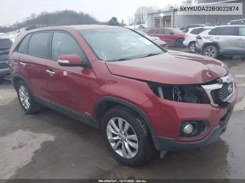 5XYKUDA22BG022874 2011 Kia Sorento Ex V6