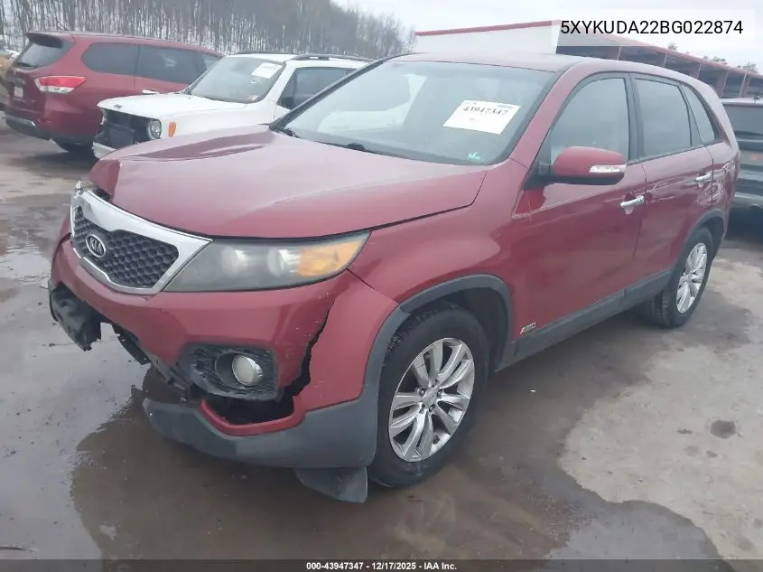 5XYKUDA22BG022874 2011 Kia Sorento Ex V6
