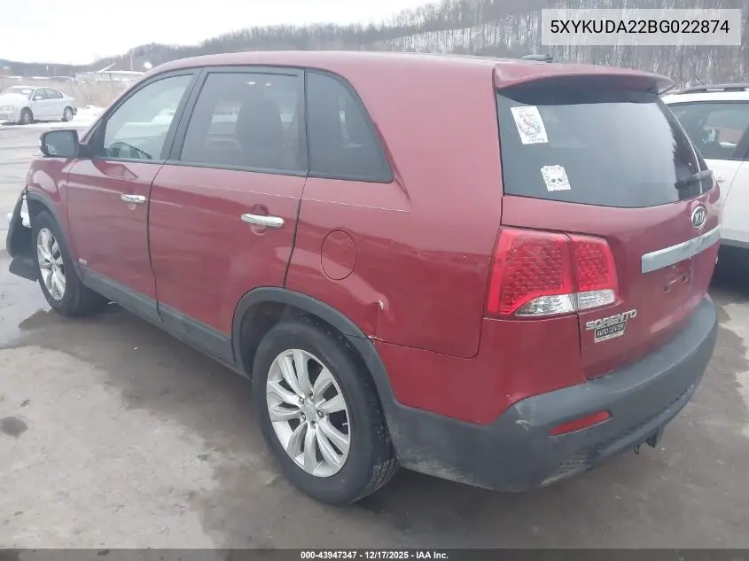 5XYKUDA22BG022874 2011 Kia Sorento Ex V6