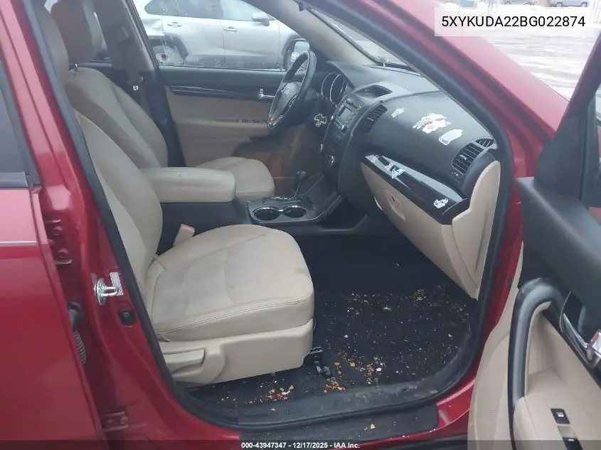 5XYKUDA22BG022874 2011 Kia Sorento Ex V6