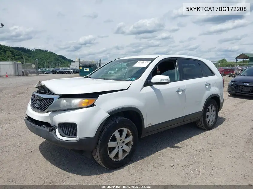 2011 Kia Sorento Lx VIN: 5XYKTCA17BG172208 Lot: 45391460