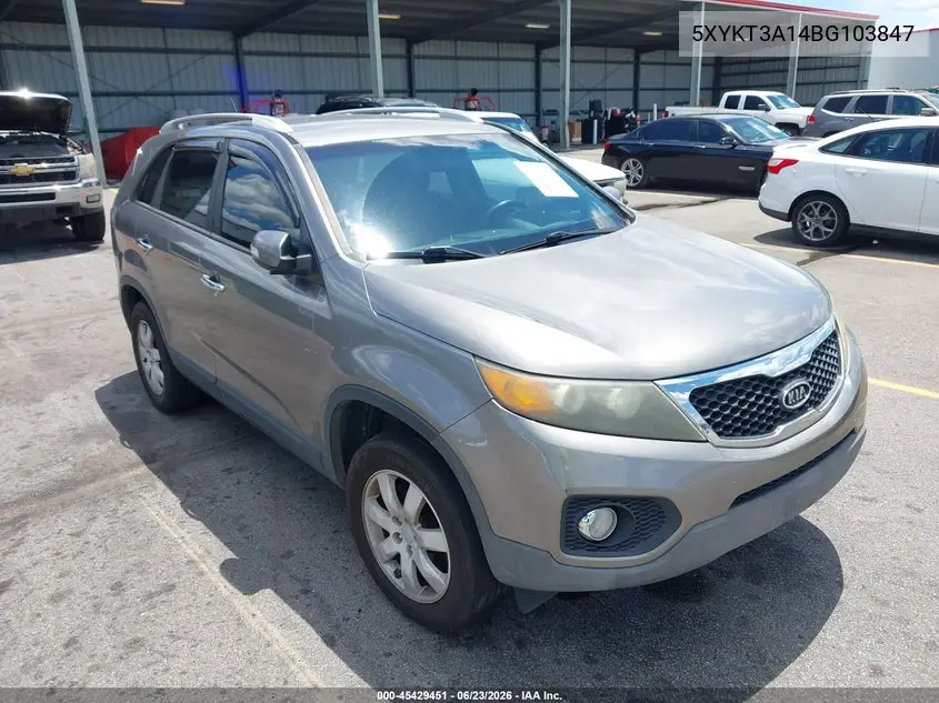 2011 Kia Sorento Lx VIN: 5XYKT3A14BG103847 Lot: 45429451