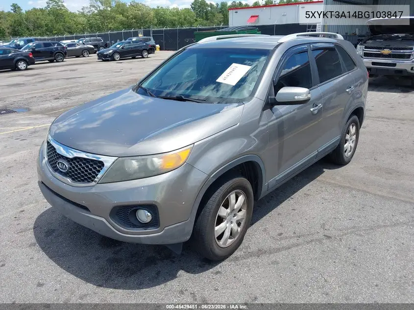 2011 Kia Sorento Lx VIN: 5XYKT3A14BG103847 Lot: 45429451