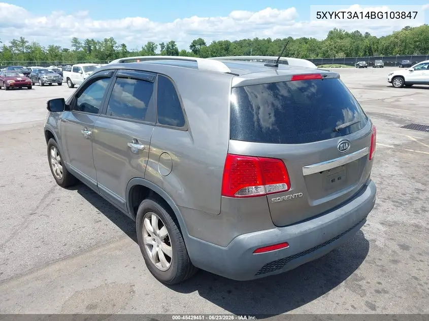 2011 Kia Sorento Lx VIN: 5XYKT3A14BG103847 Lot: 45429451