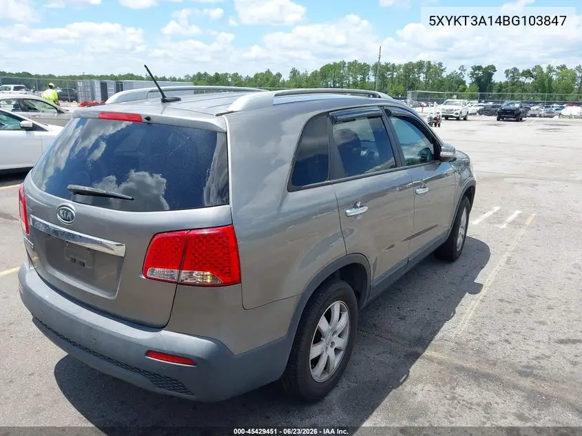 2011 Kia Sorento Lx VIN: 5XYKT3A14BG103847 Lot: 45429451
