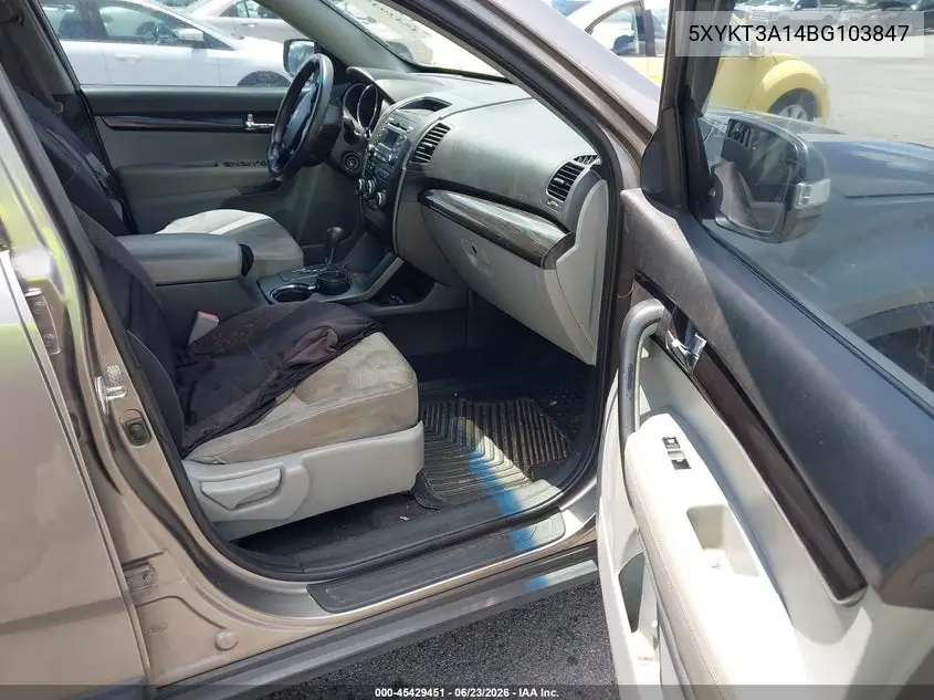2011 Kia Sorento Lx VIN: 5XYKT3A14BG103847 Lot: 45429451