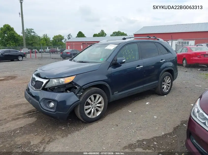 2011 Kia Sorento Ex V6 VIN: 5XYKUDA22BG063313 Lot: 45559292