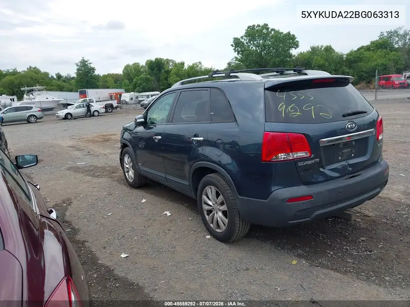 2011 Kia Sorento Ex V6 VIN: 5XYKUDA22BG063313 Lot: 45559292