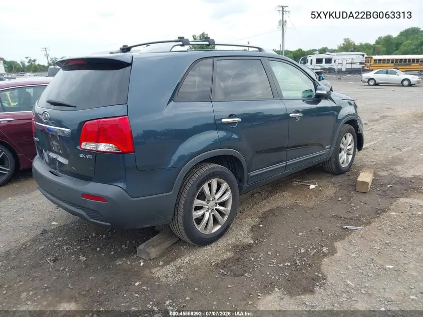 2011 Kia Sorento Ex V6 VIN: 5XYKUDA22BG063313 Lot: 45559292
