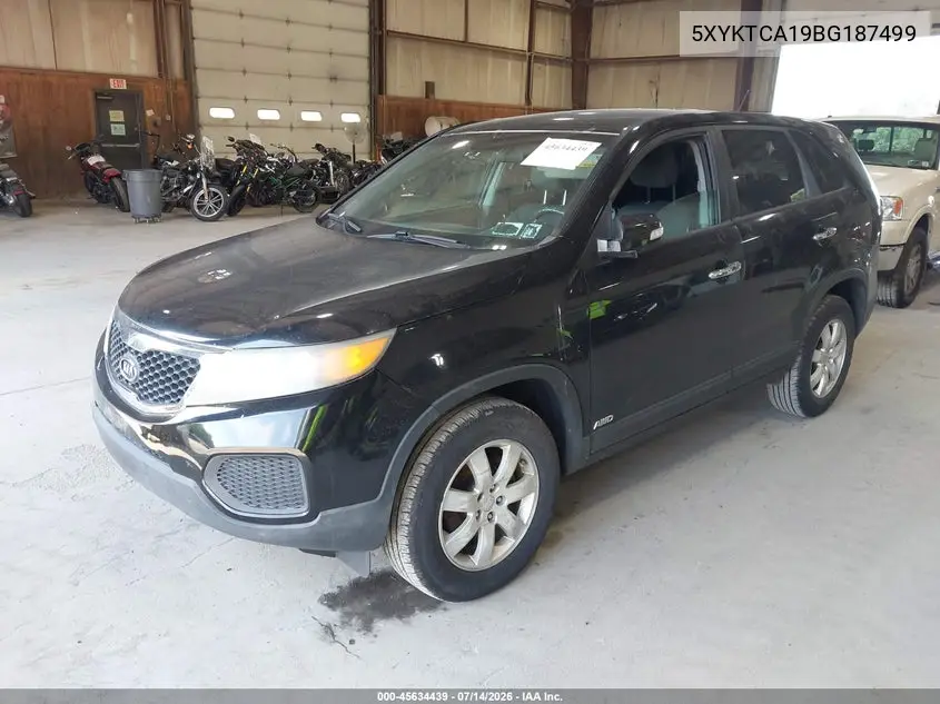 2011 Kia Sorento Lx VIN: 5XYKTCA19BG187499 Lot: 45634439