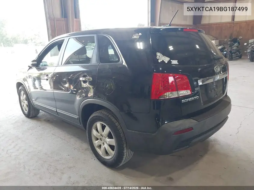 2011 Kia Sorento Lx VIN: 5XYKTCA19BG187499 Lot: 45634439