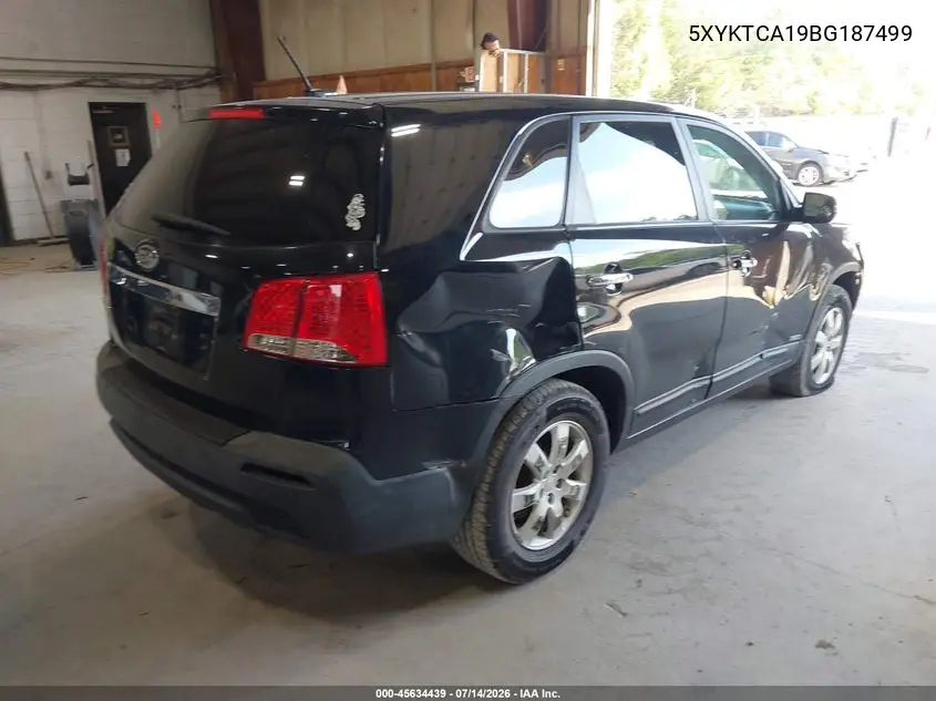 2011 Kia Sorento Lx VIN: 5XYKTCA19BG187499 Lot: 45634439