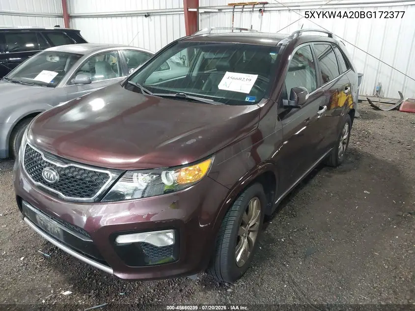 2011 Kia Sorento Sx V6 VIN: 5XYKW4A20BG172377 Lot: 45660239