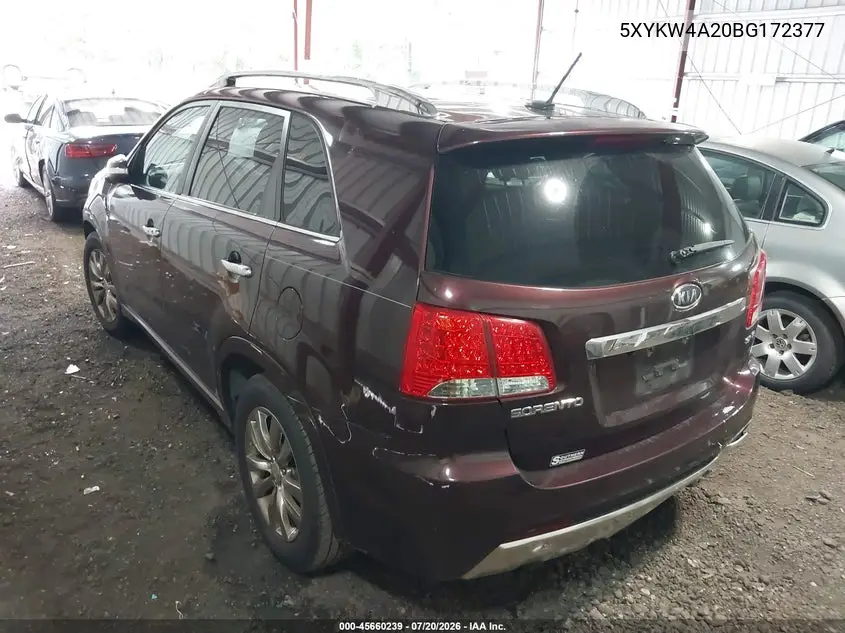 2011 Kia Sorento Sx V6 VIN: 5XYKW4A20BG172377 Lot: 45660239