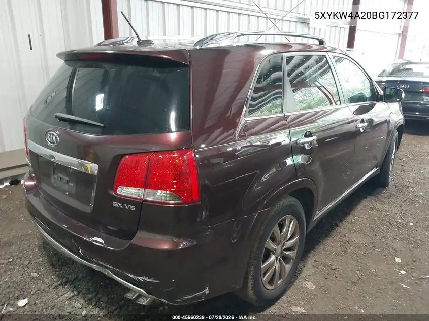 2011 Kia Sorento Sx V6 VIN: 5XYKW4A20BG172377 Lot: 45660239